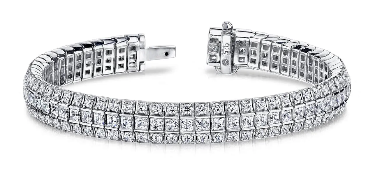 Exquisite Classic Lab-Grown Diamond Bracelet with 9.82 ct.(finished) 2.0mm, 2.5mm