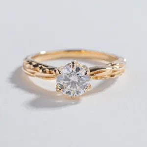 FACETED MATRIX SOLITAIRE RING | 14K GOLD & LAB CREATED DIAMONDS