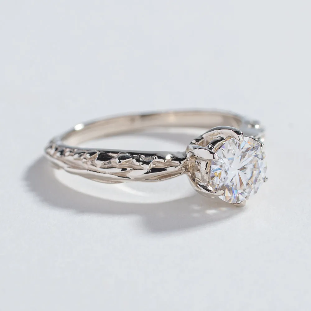 FACETED MATRIX SOLITAIRE RING | 14K GOLD & LAB CREATED DIAMONDS