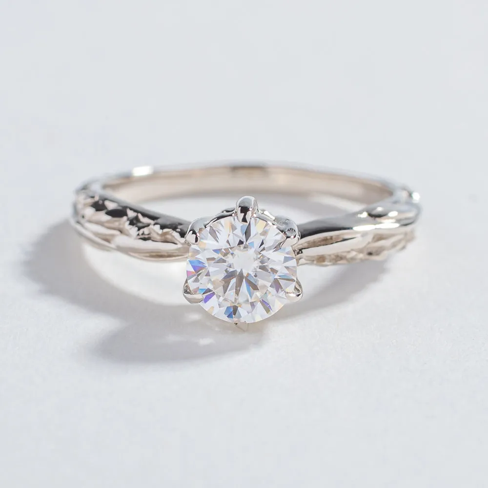 FACETED MATRIX SOLITAIRE RING | 14K GOLD & LAB CREATED DIAMONDS