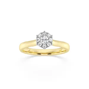 Facets of Love Star Ring with 0.30ct of Diamonds in 18ct Yellow Gold