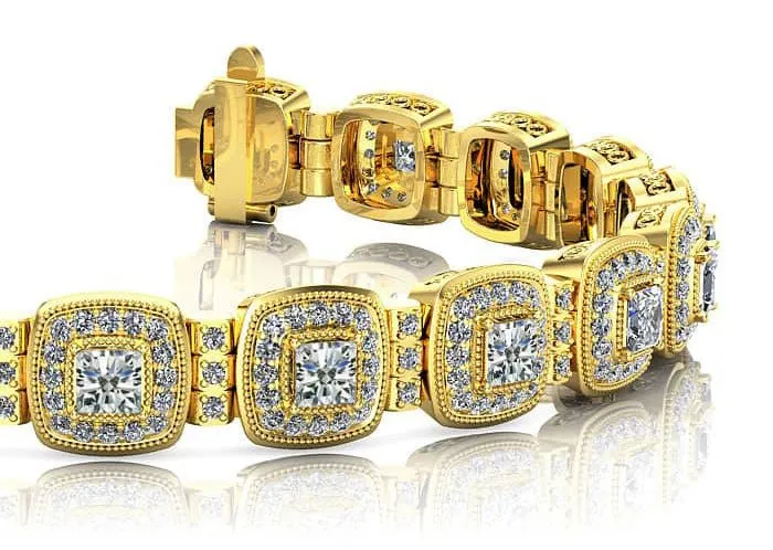 Fanciful Diamond Bracelet with 6.39 ct.(finished) 1.1mm, 3.4mm