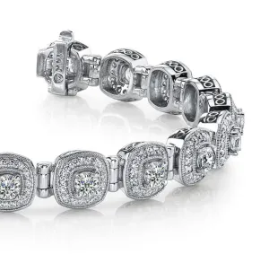 Fanciful Round Diamond Bracelet With Tube Links Lab-Grown Diamond with 3.68 ct.(finished) 1.1mm, 2.8mm