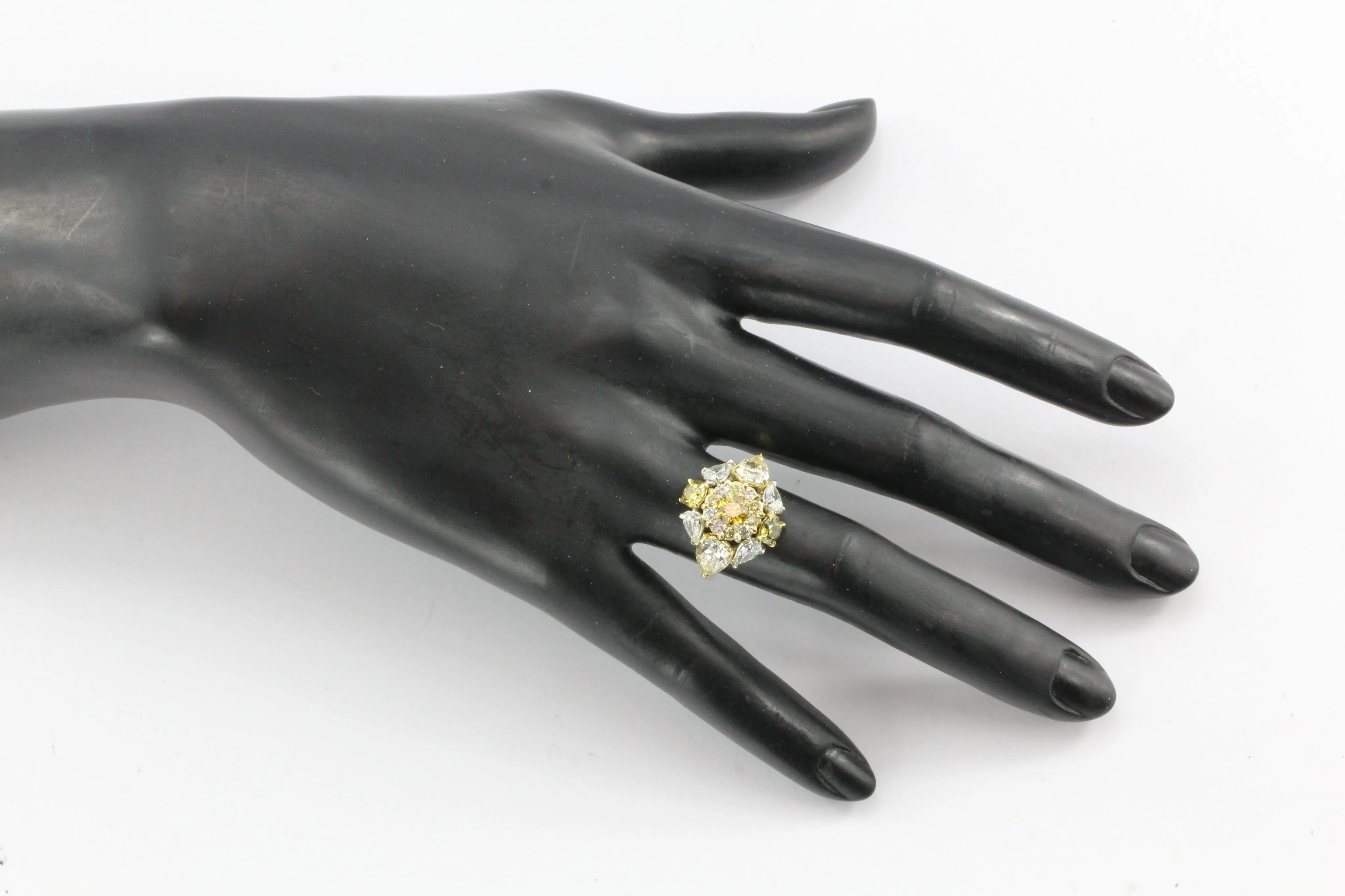 Fancy Yellow & White Diamond 18K Gold & Platinum 5CTW Ring