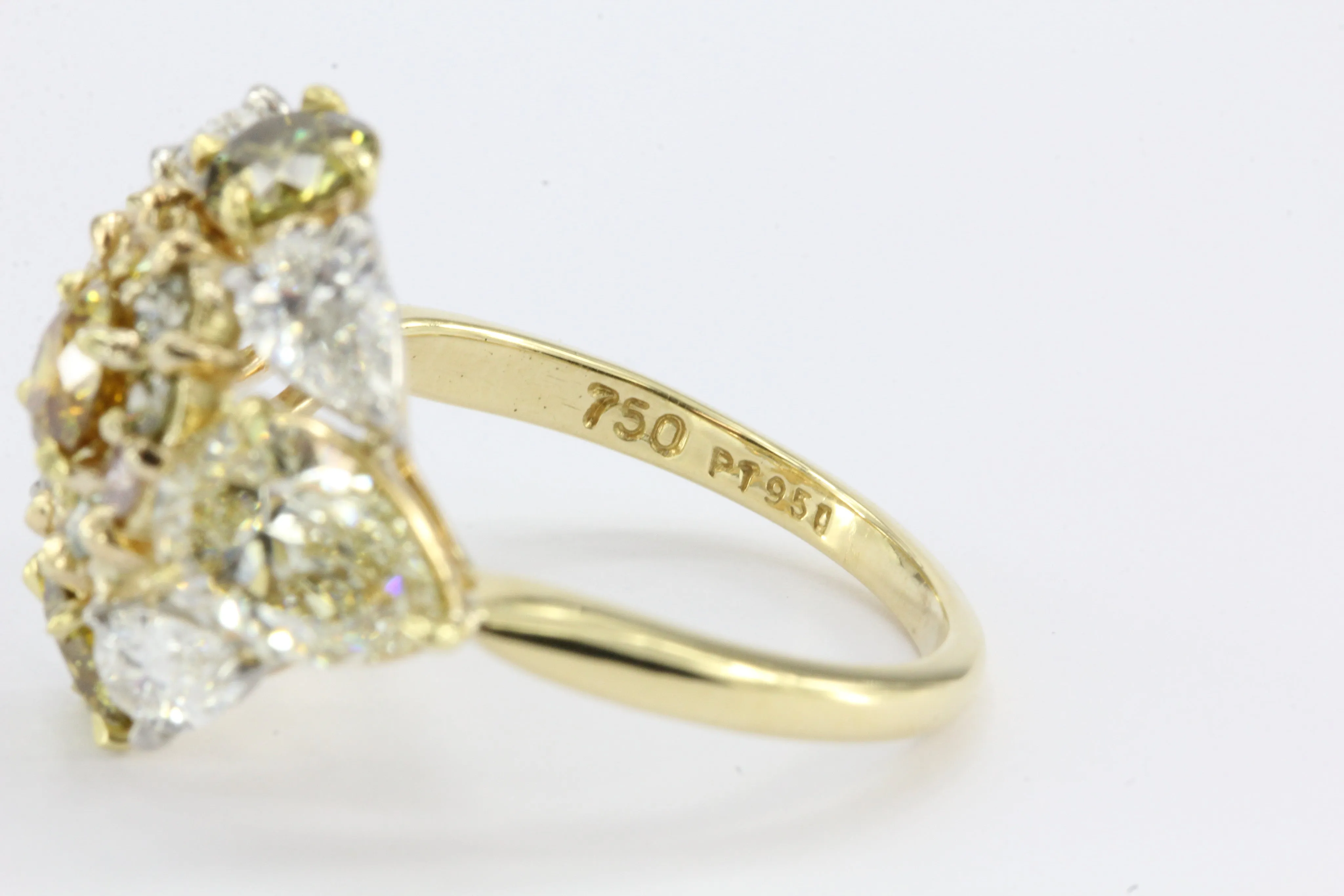 Fancy Yellow & White Diamond 18K Gold & Platinum 5CTW Ring