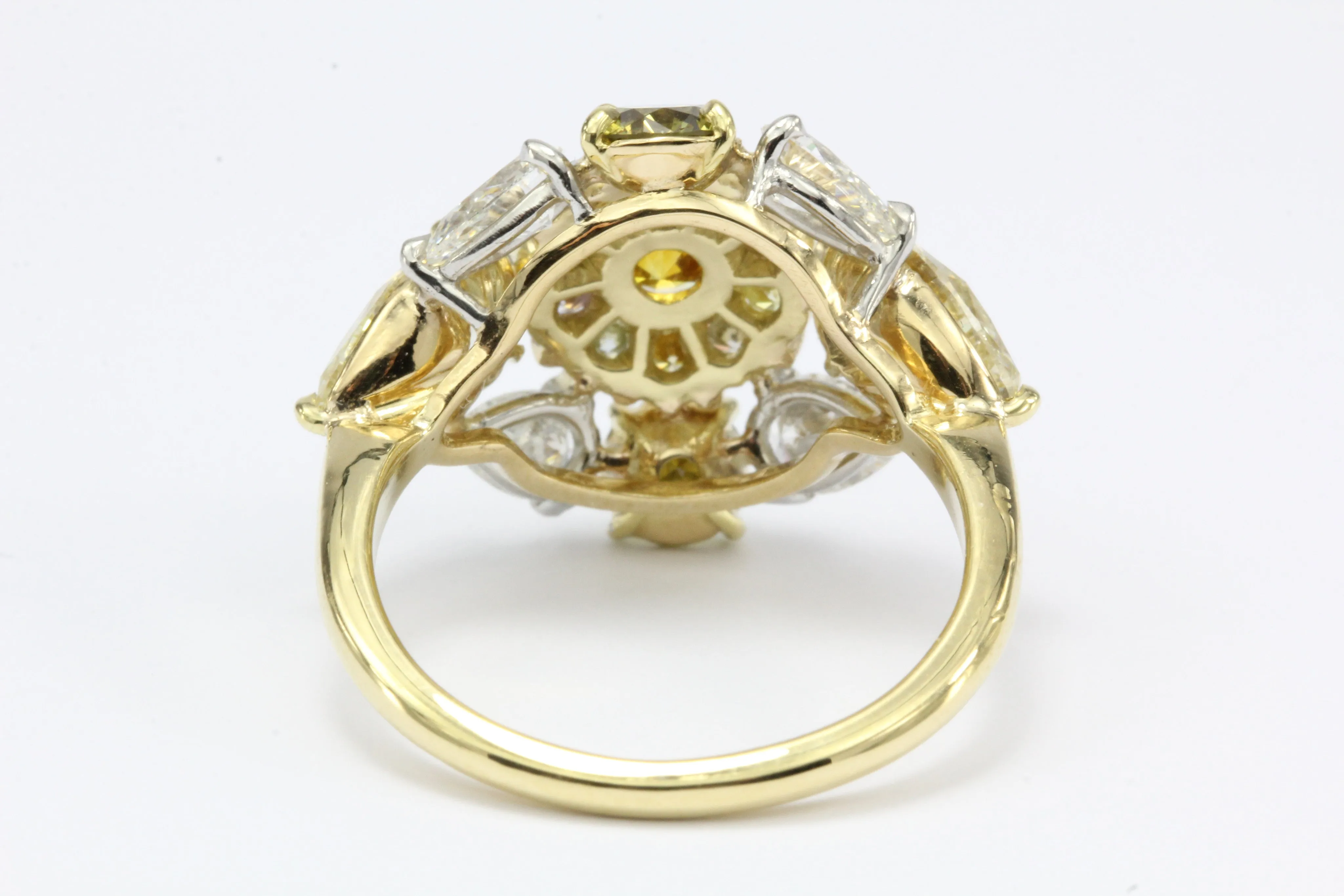 Fancy Yellow & White Diamond 18K Gold & Platinum 5CTW Ring