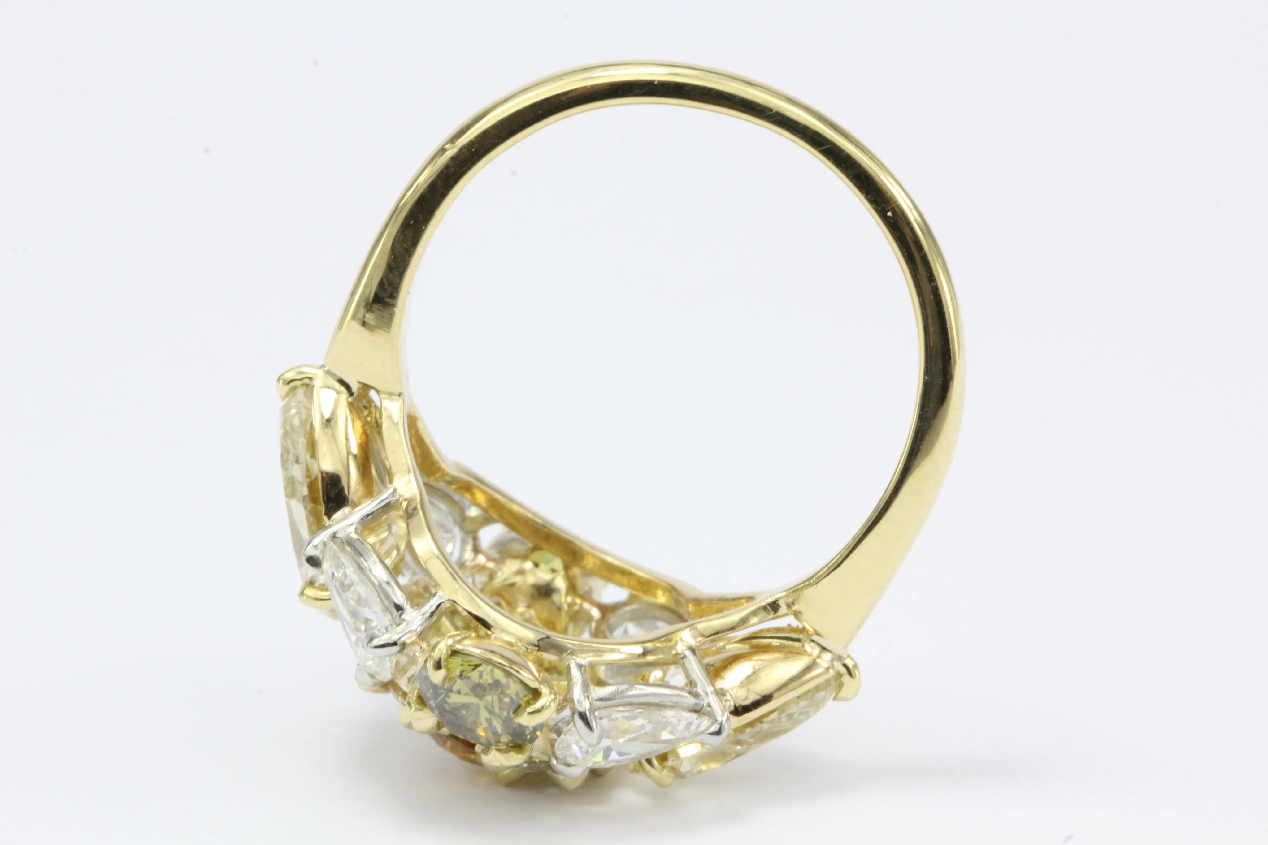 Fancy Yellow & White Diamond 18K Gold & Platinum 5CTW Ring
