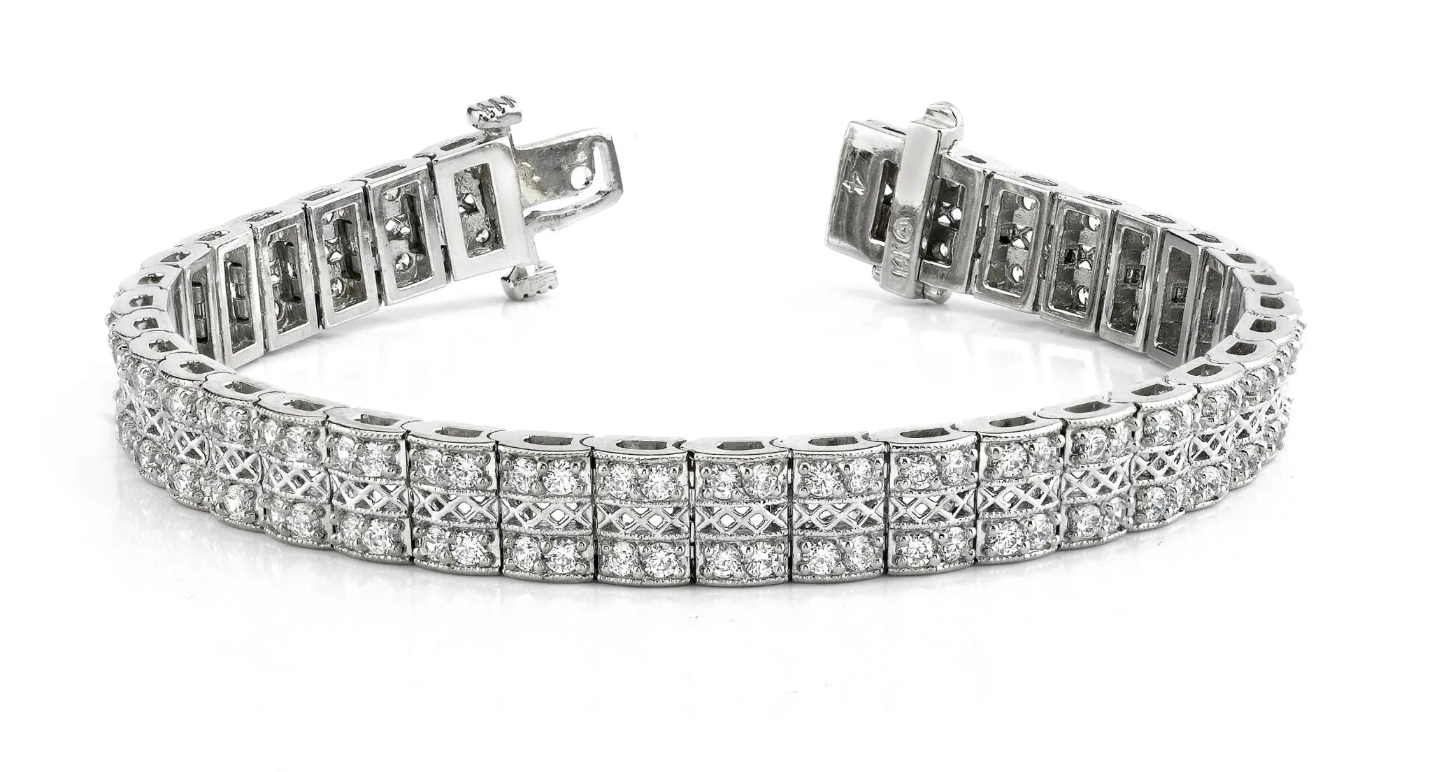 Filigree Diamond Bracelet with 4.06 ct.(finished) 1.9mm