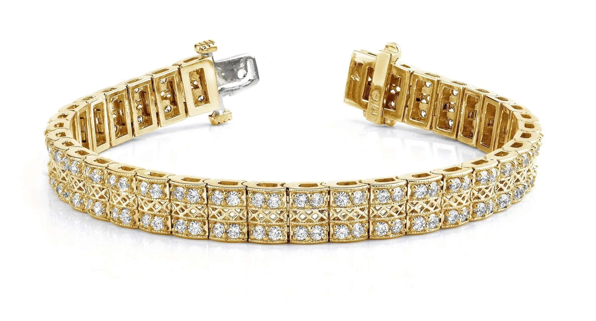 Filigree Diamond Bracelet with 4.06 ct.(finished) 1.9mm
