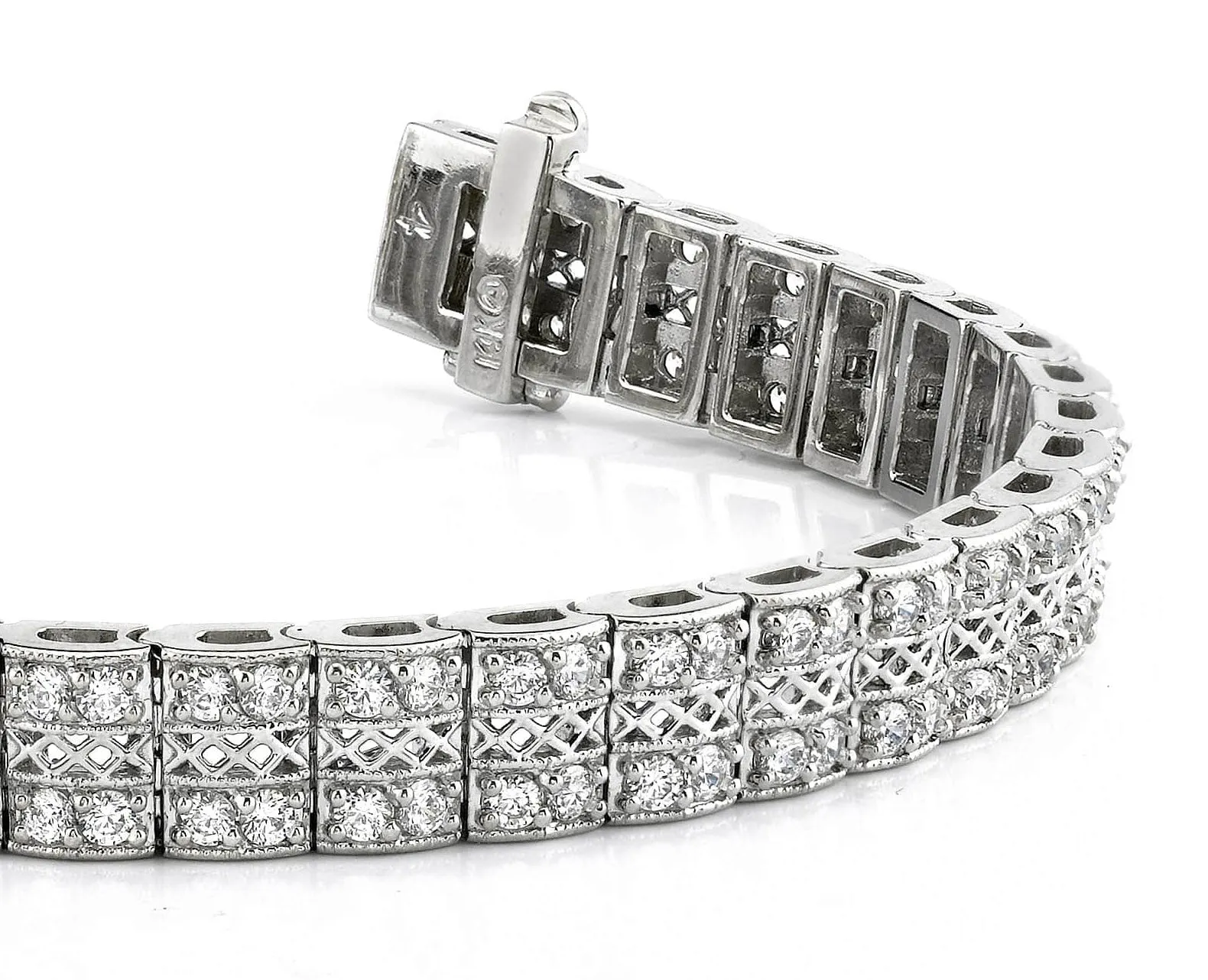 Filigree Diamond Bracelet with 4.06 ct.(finished) 1.9mm