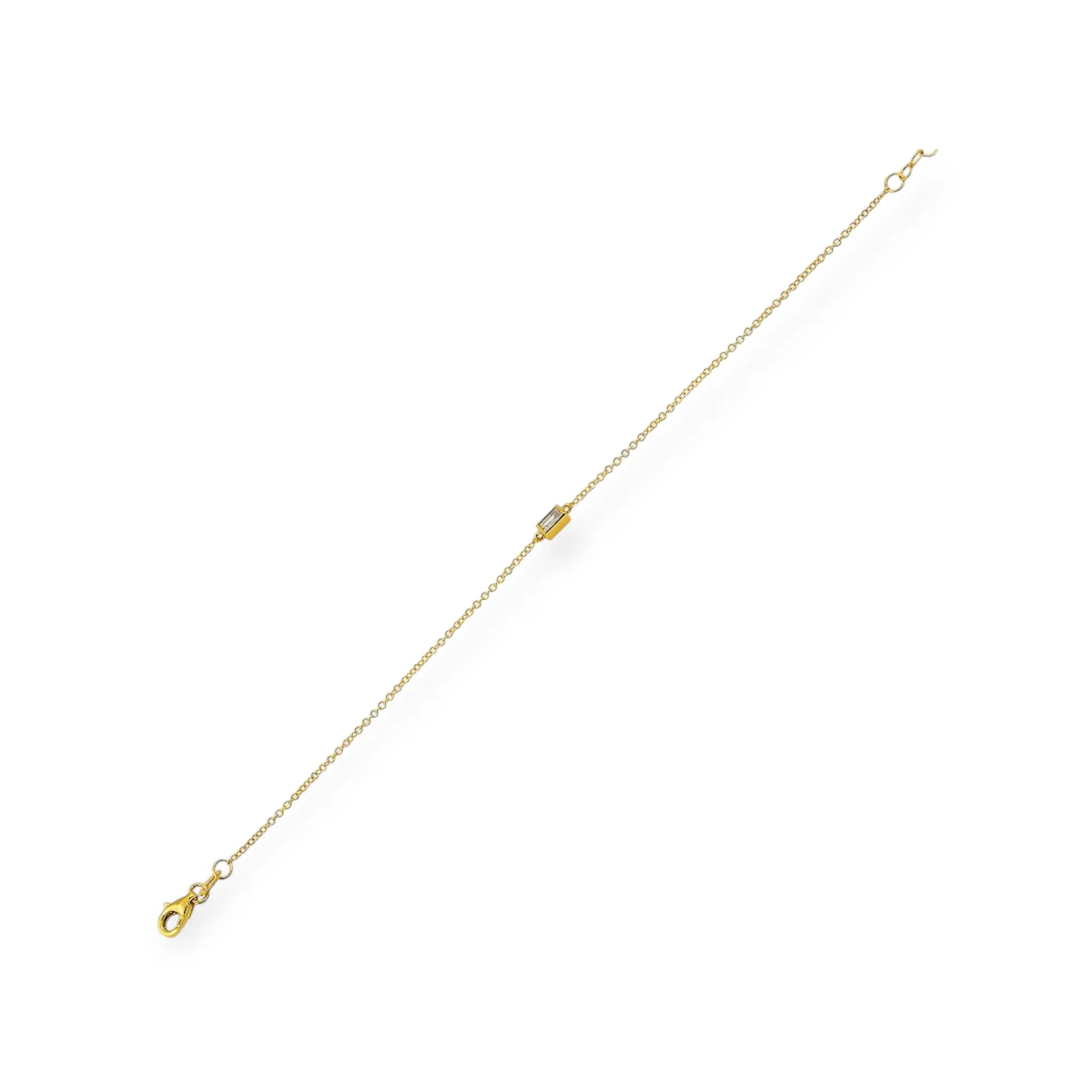 Floating Bezeled Baguette Diamond Bracelet