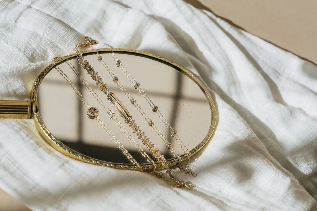 Floating Bezeled Baguette Diamond Bracelet