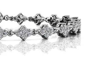 Flower Cluster Link Diamond Bracelet with 2.79 ct.(finished) 2.25mm