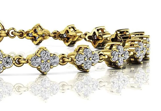 Flower Cluster Link Diamond Bracelet with 2.79 ct.(finished) 2.25mm
