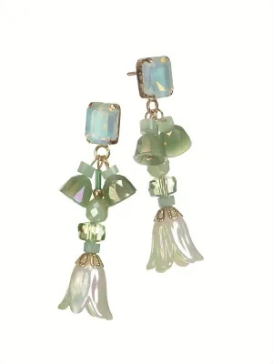 Flower Drops - Golden/Sage/Opaque/Irred