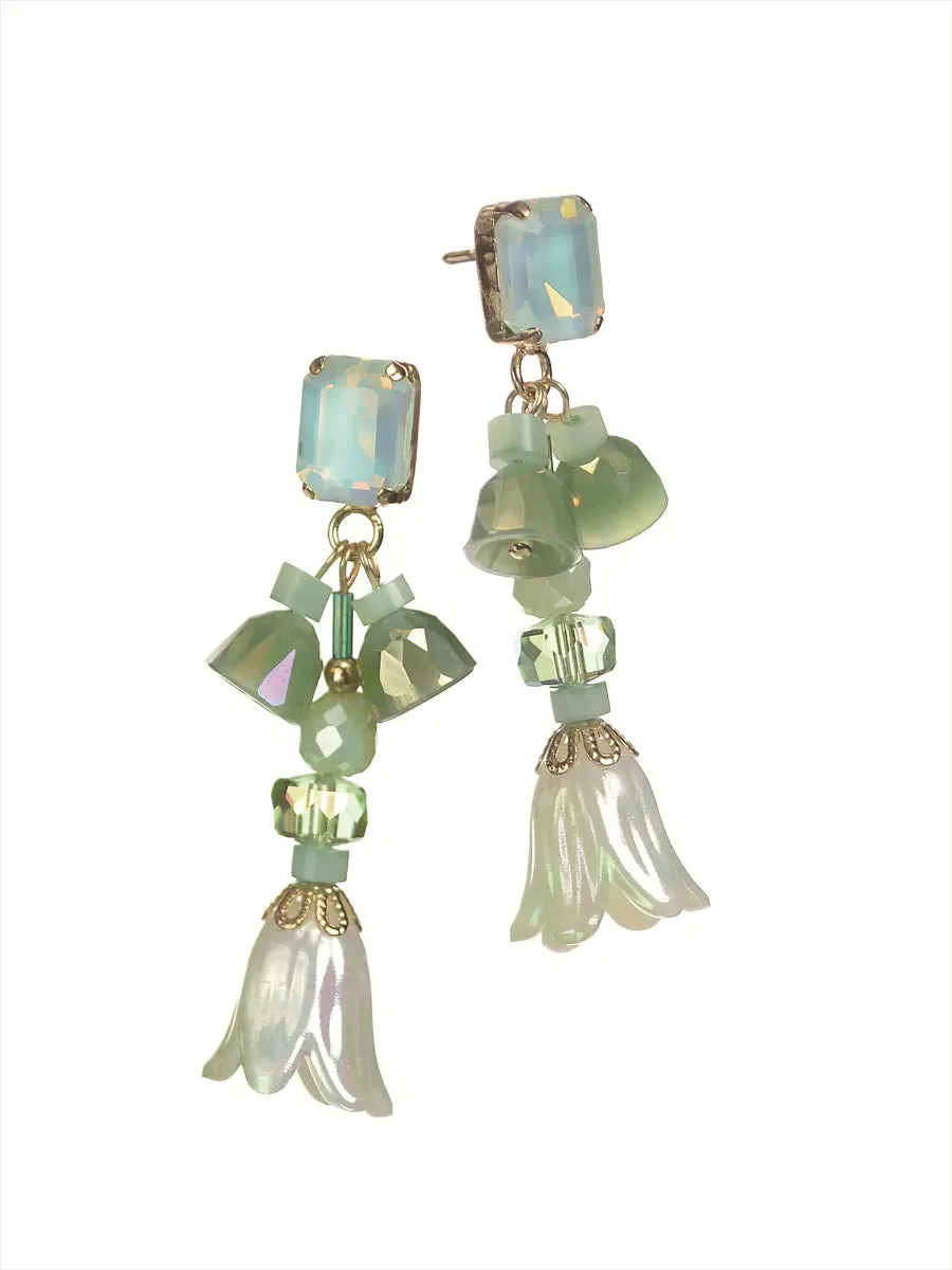 Flower Drops - Golden/Sage/Opaque/Irred