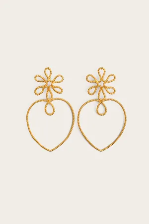 Flower Heart Earrings