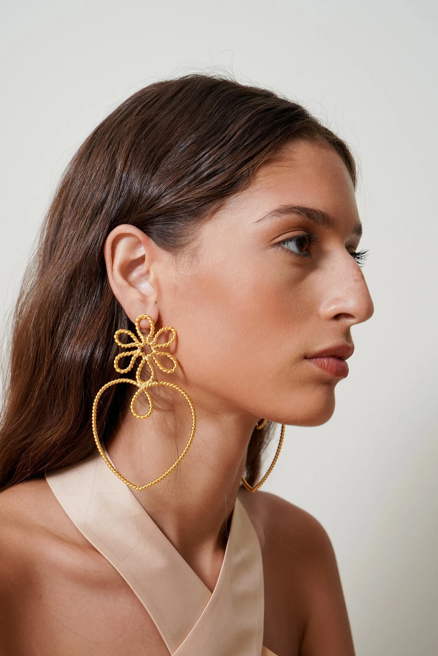 Flower Heart Earrings