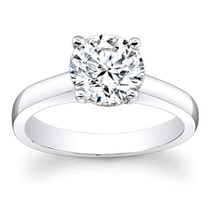 Flush Fit Solitaire Diamond Engagement Ring