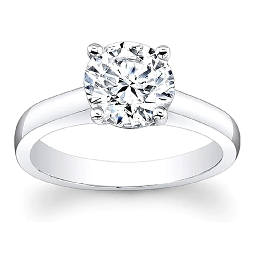 Flush Fit Solitaire Diamond Engagement Ring