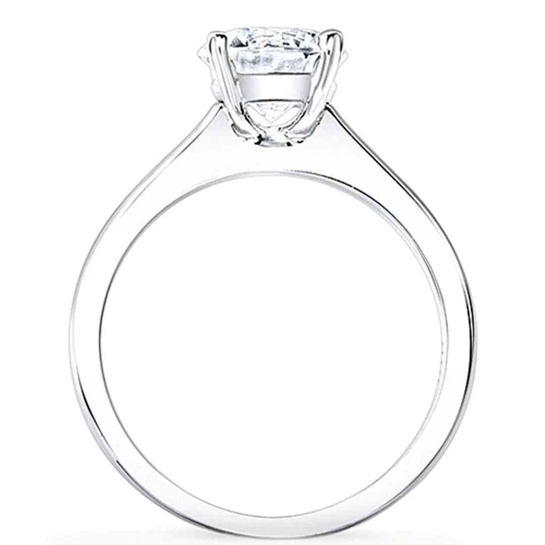 Flush Fit Solitaire Diamond Engagement Ring