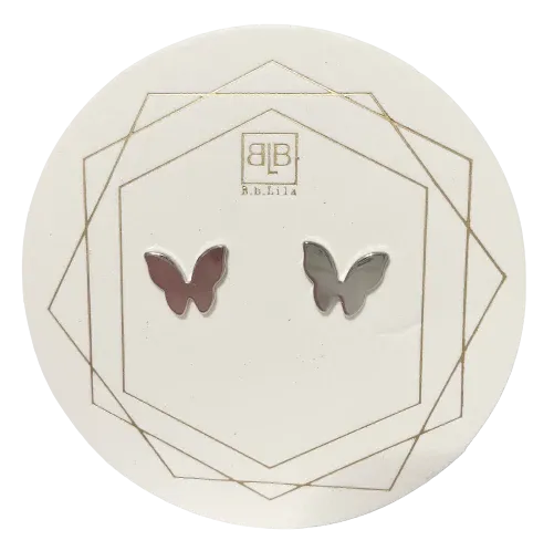 Flutter Butterfly Silver Stud Earrings