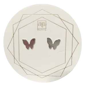 Flutter Butterfly Silver Stud Earrings