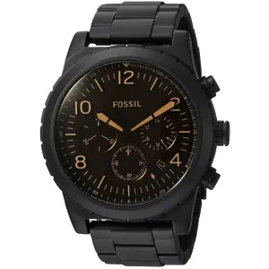 Fossil Okaman Black Stainless Steel Brown Dial Chronograph Quartz Watch for Gents ÃƒÂ¢Ã¢â€šÂ¬Ã¢â‚¬Å“ CH3070