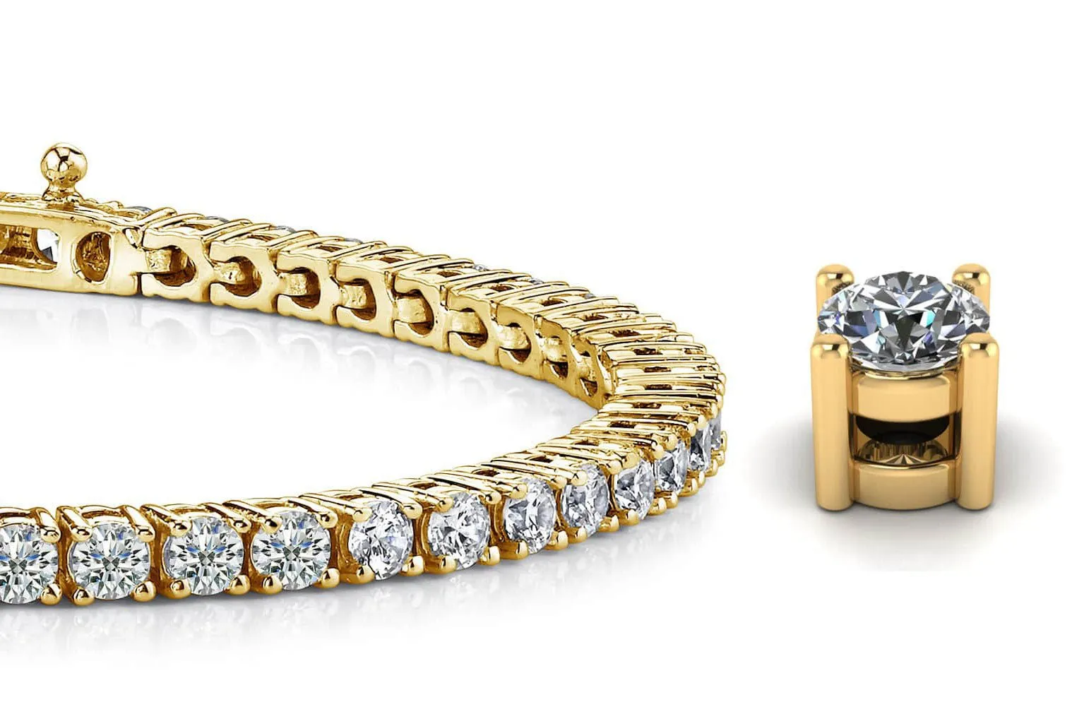 Four Prong Classic Lab-Grown Diamond Tennis Bracelet with 1.98 ct.(finished) 2mm