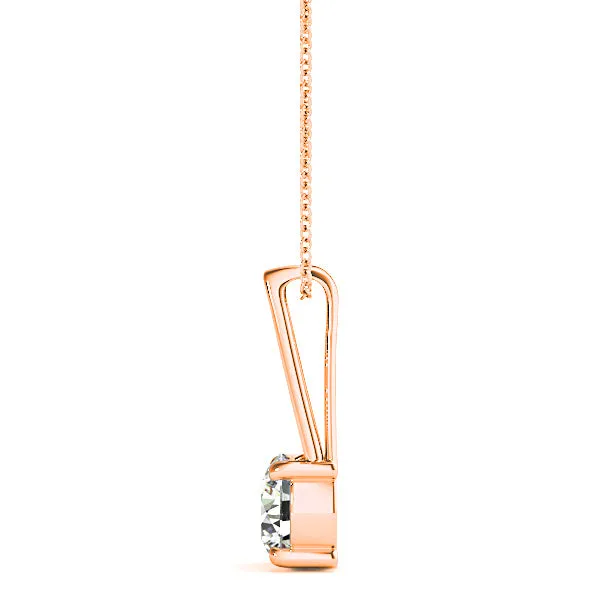Four Prong Round Diamond Solitaire Necklace Pendant
