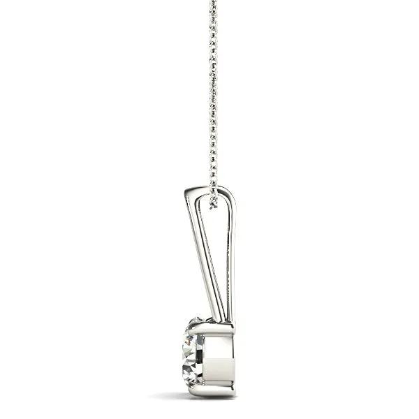 Four Prong Round Diamond Solitaire Necklace Pendant