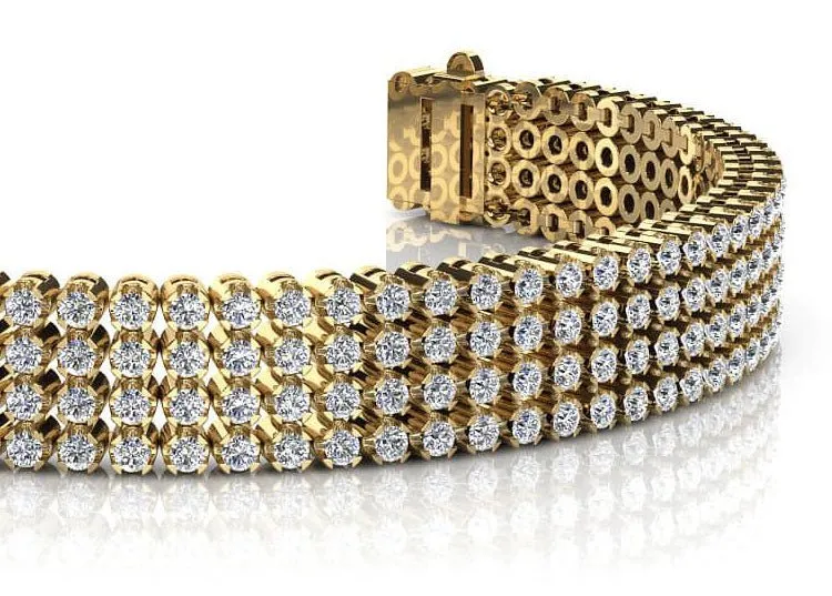 Four Row Lab-Grown Diamond Bracelet with 7.00 ct.(finished) 1.8mm