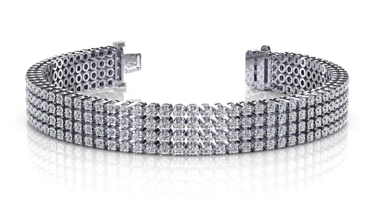 Four Row Lab-Grown Diamond Bracelet with 7.00 ct.(finished) 1.8mm