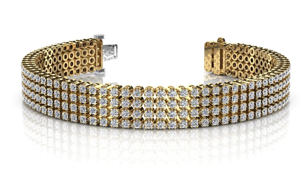 Four Row Lab-Grown Diamond Bracelet with 7.00 ct.(finished) 1.8mm