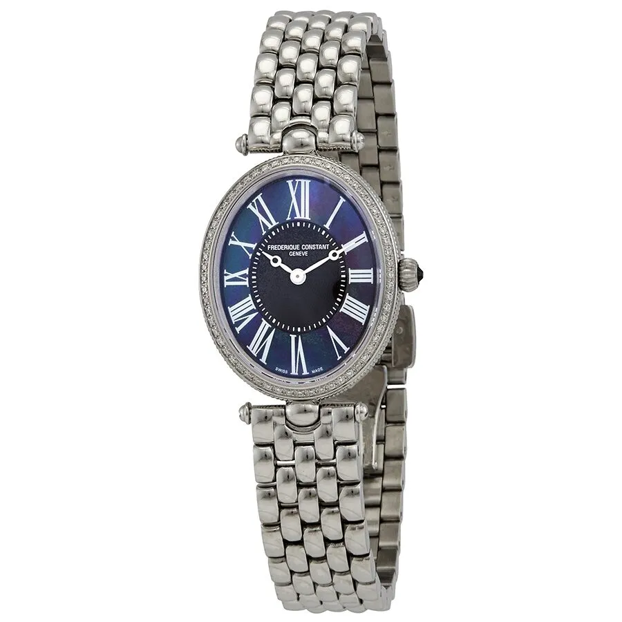 Frederique Constant Art Deco Quartz Diamond Black Dial Ladies Watch FC-200MPB2VD6B
