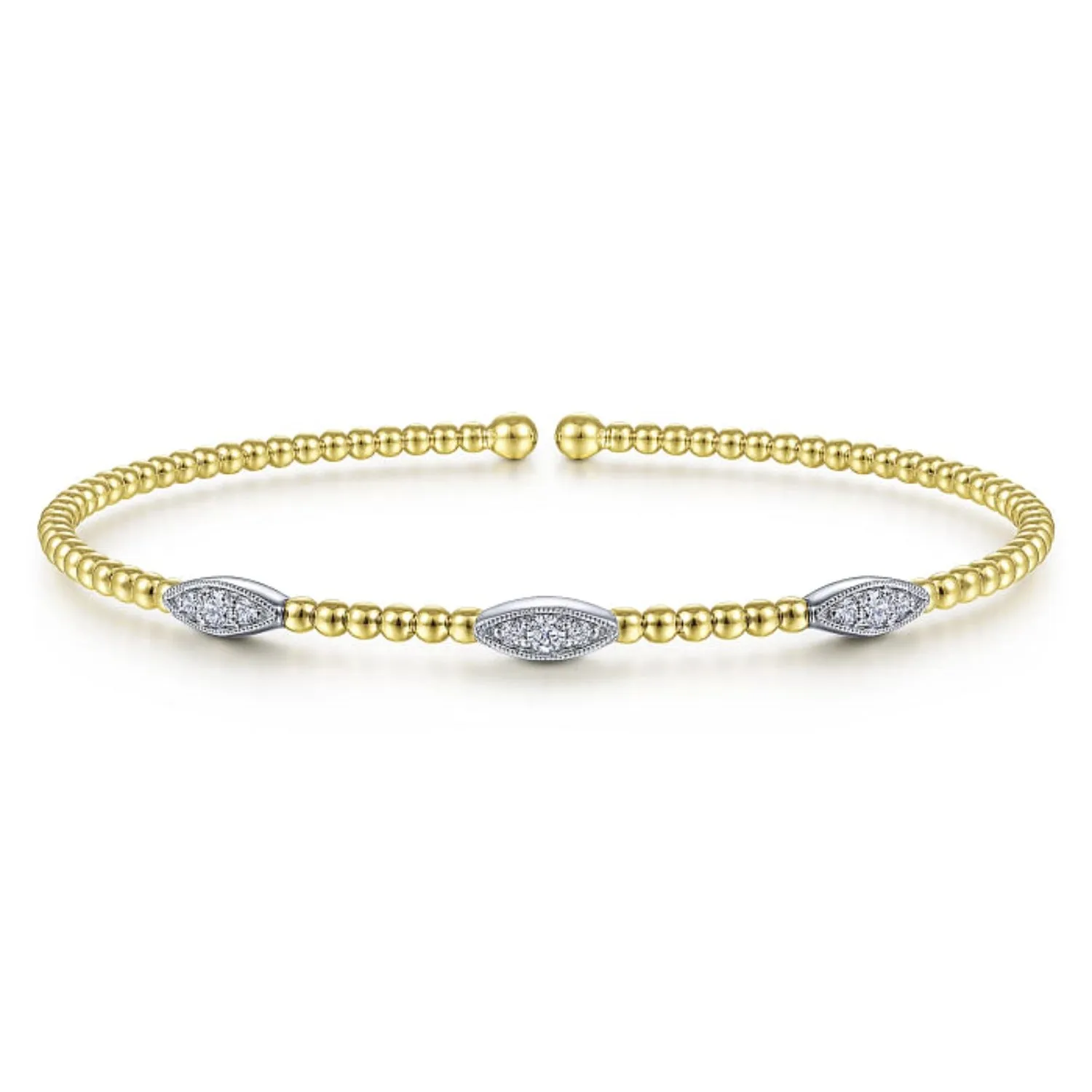 Gabriel & Co. Bujukan Diamond Marquise Stations Bangle Bracelet