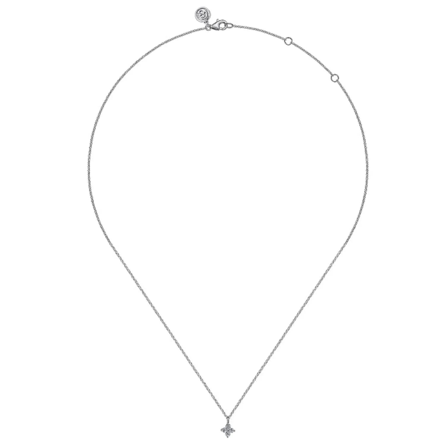 Gabriel & Co. Diamond Flower Shape Pendant Necklace