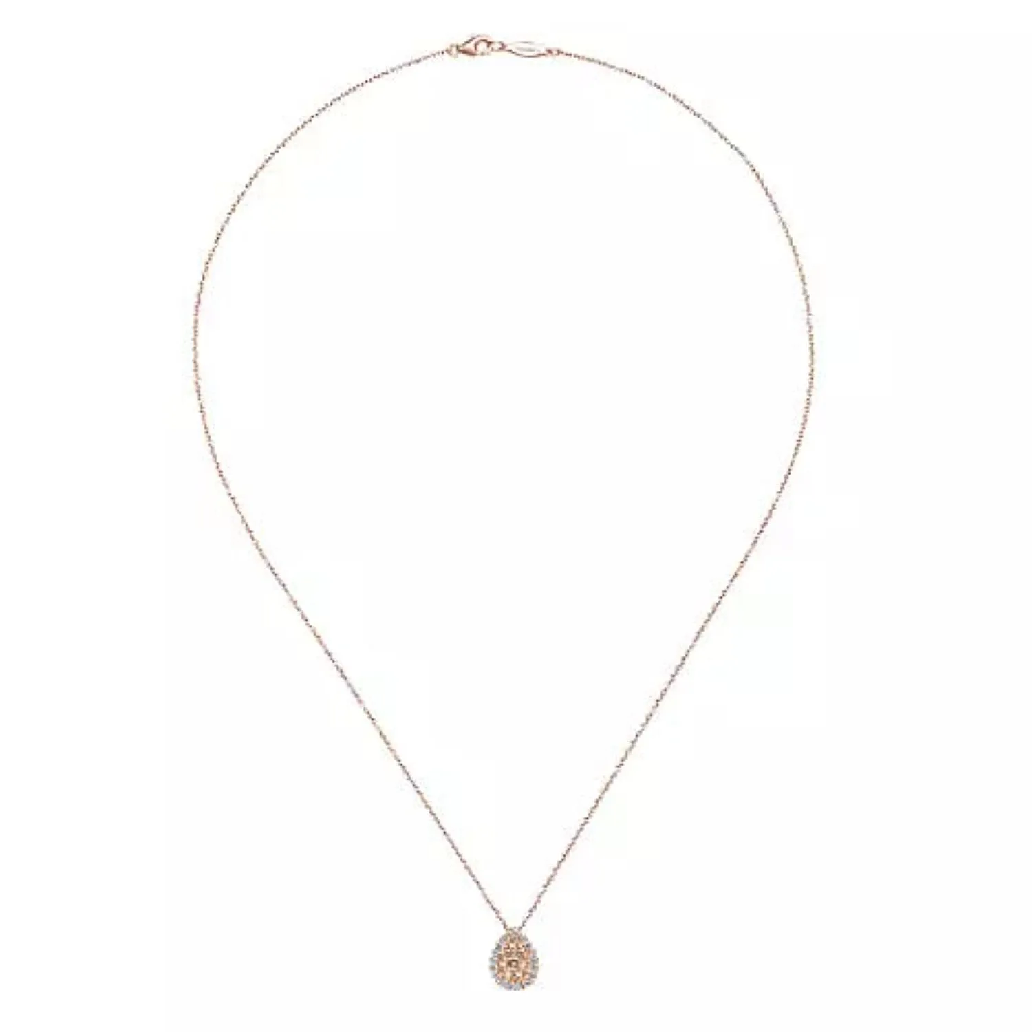 Gabriel & Co. Tear Drop Cluster Diamond Pendant