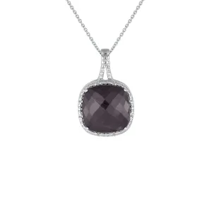 Genuine Ruby and Diamond Accent Pendant in Silver