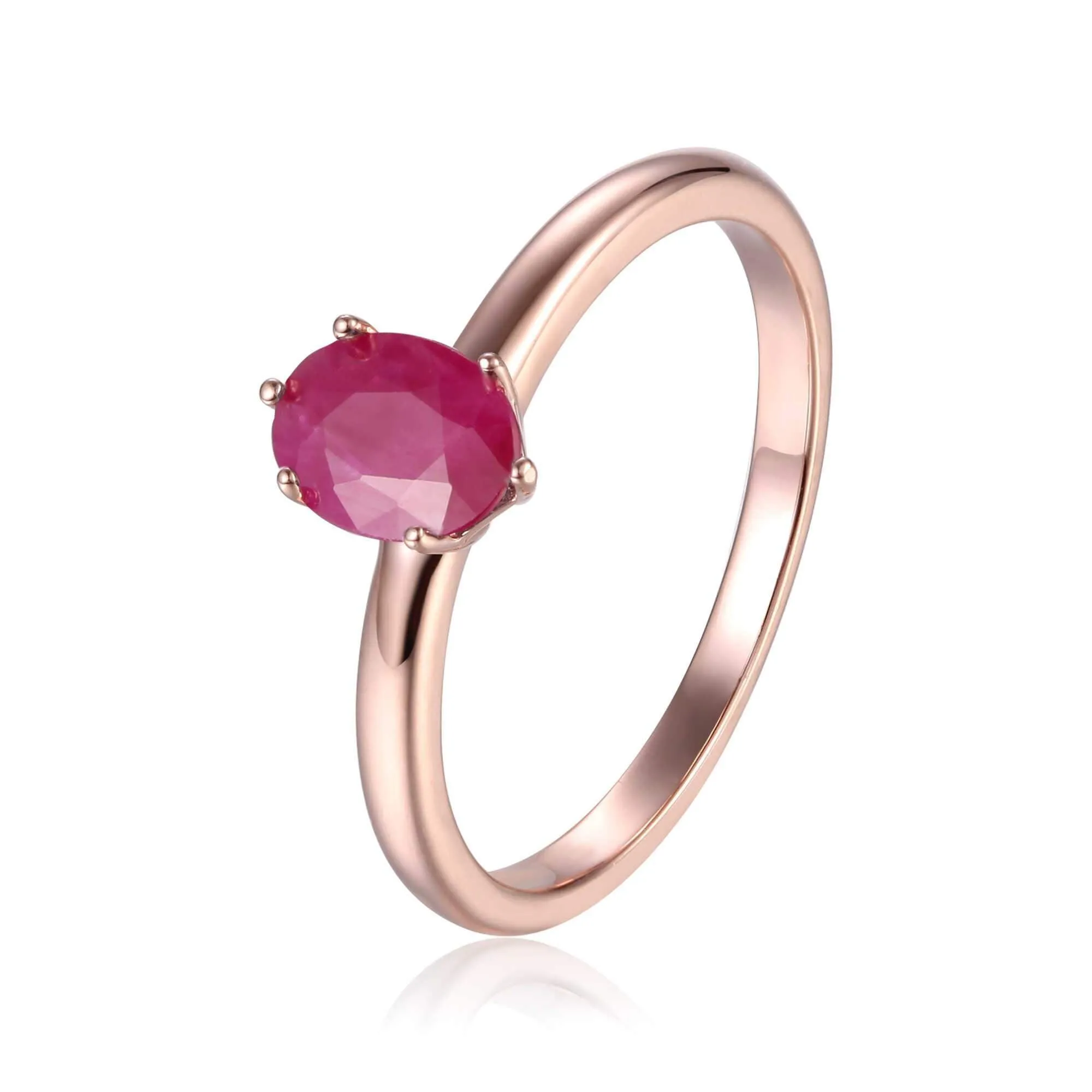 Genuine Ruby Solitaire Ring