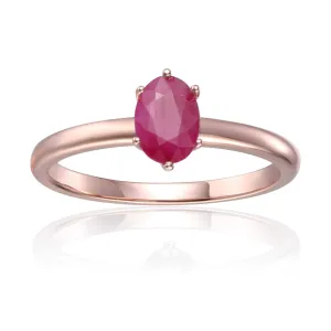 Genuine Ruby Solitaire Ring