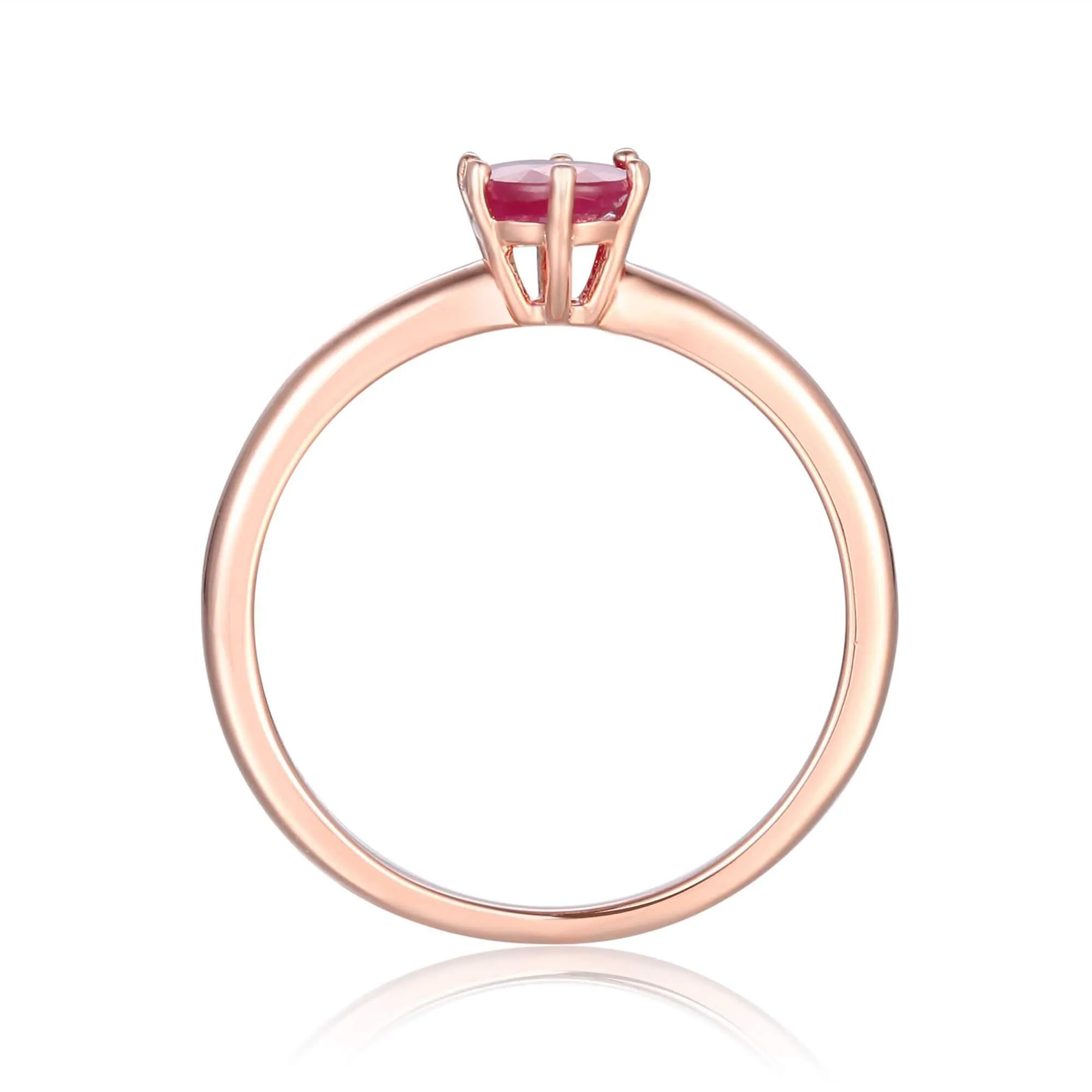 Genuine Ruby Solitaire Ring