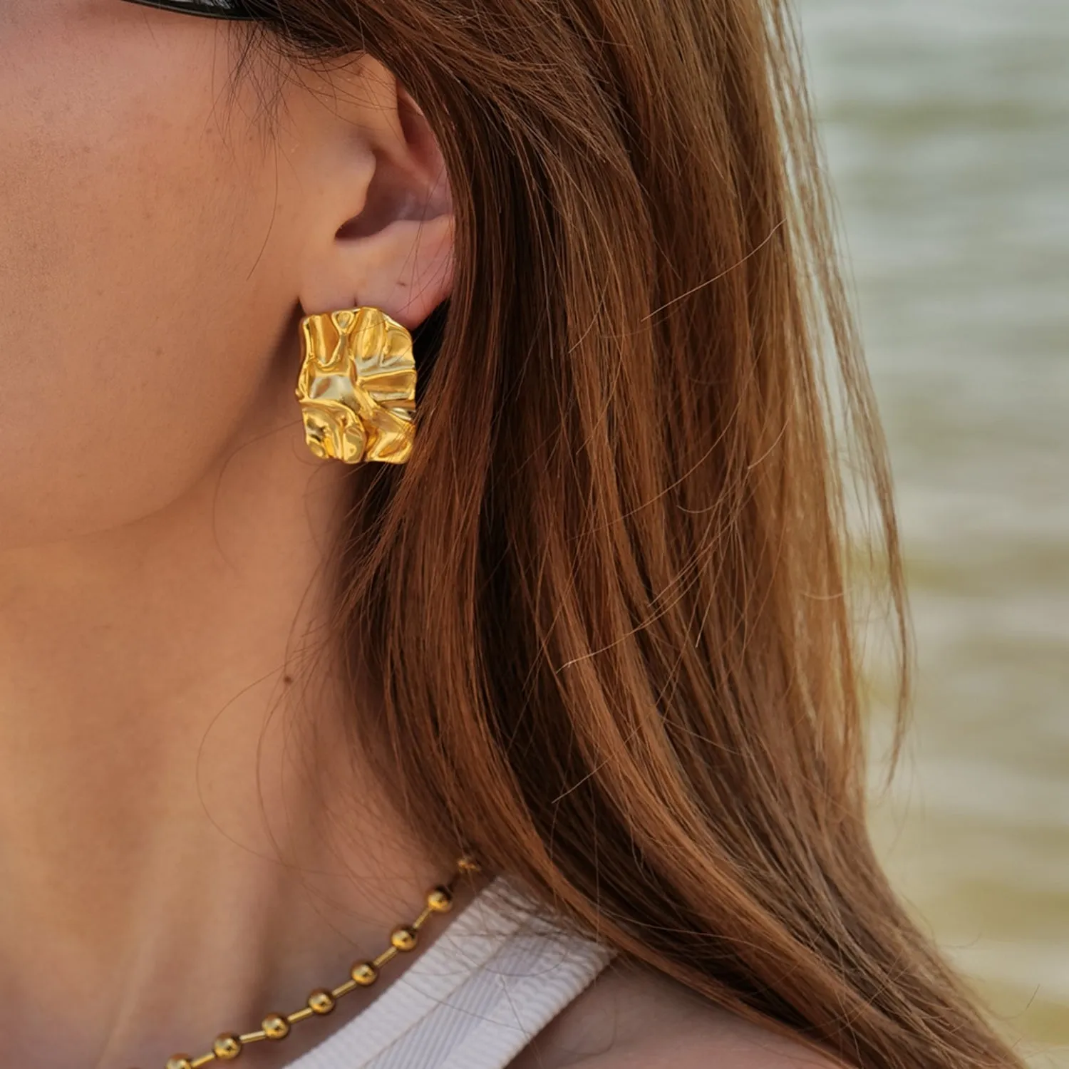 Geometric 18K Gold-Plated Earrings