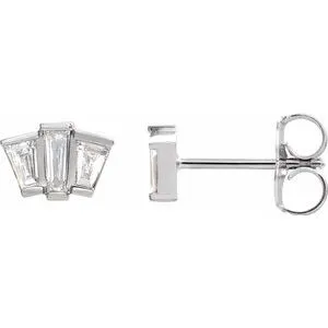 Geometric Cluster Diamond Earrings