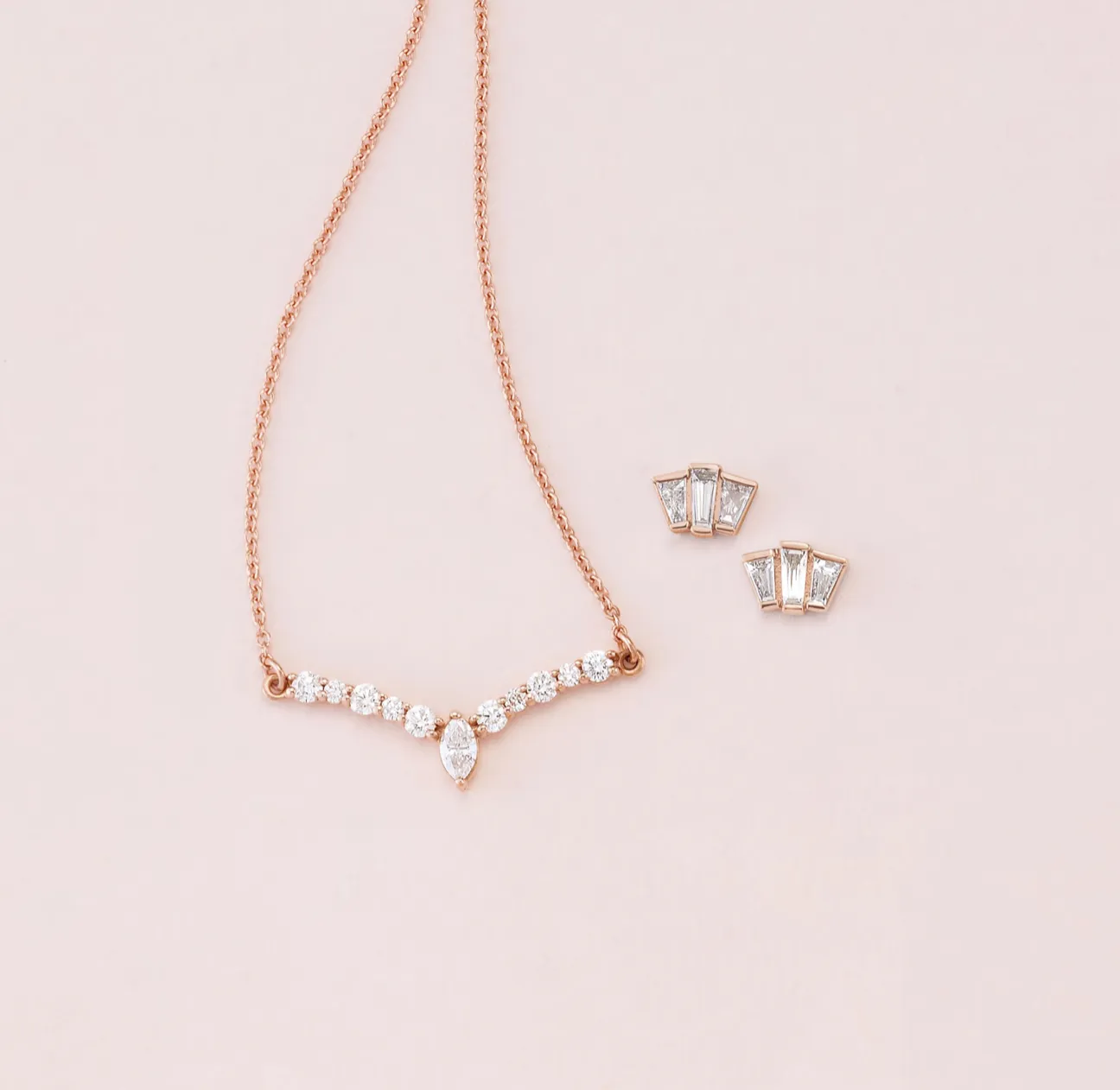 Geometric Cluster Diamond Earrings