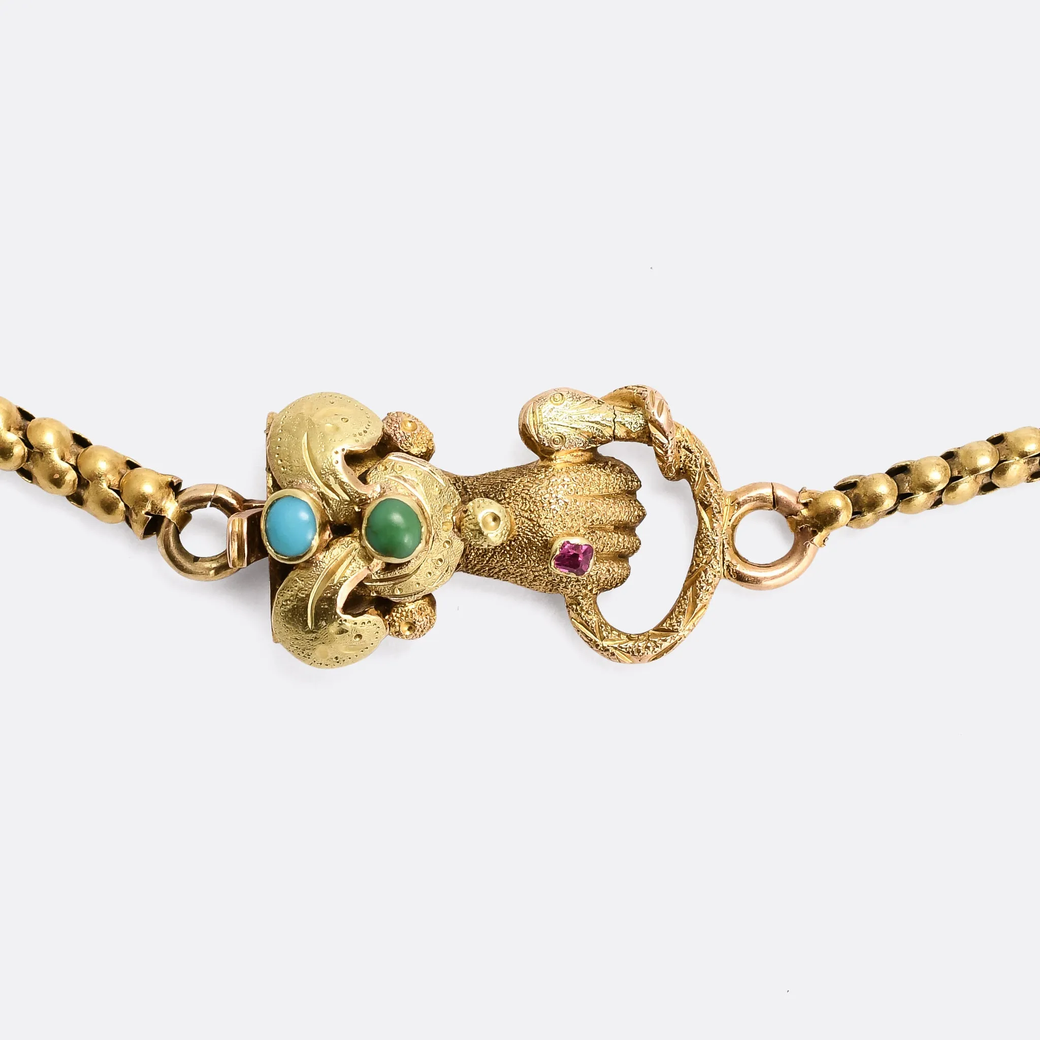 Georgian Hand & Snake Chain Necklace