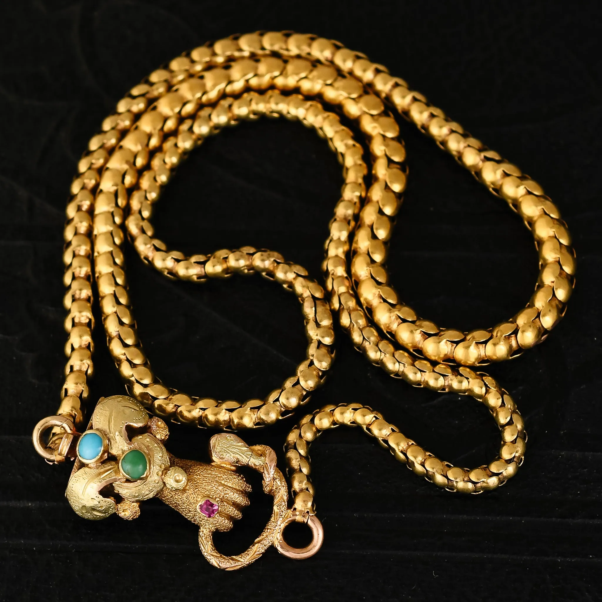 Georgian Hand & Snake Chain Necklace
