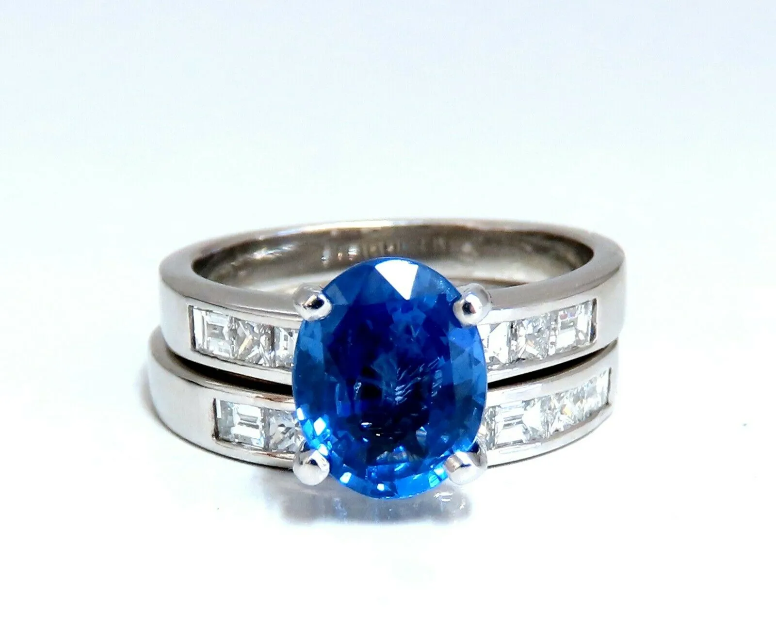 GIA Certified 2.58ct Natural No Heat Sapphire Diamond Ring Unheated Platinum