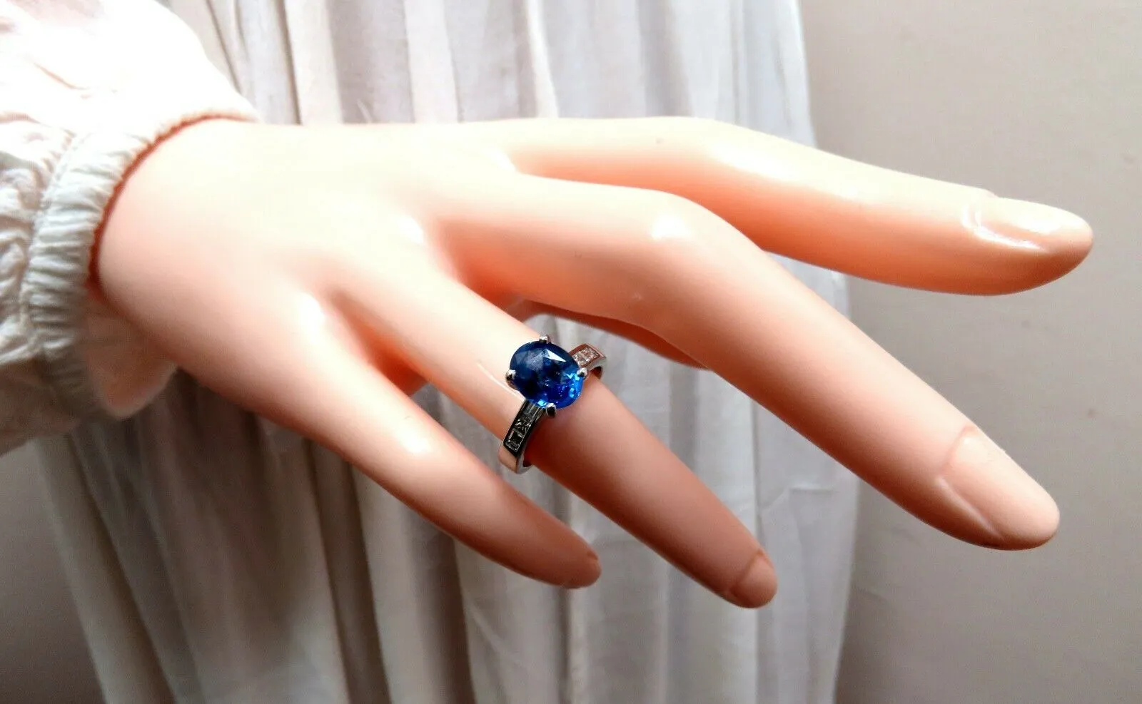 GIA Certified 2.58ct Natural No Heat Sapphire Diamond Ring Unheated Platinum