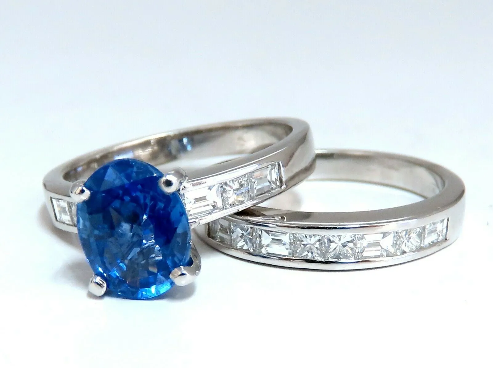 GIA Certified 2.58ct Natural No Heat Sapphire Diamond Ring Unheated Platinum